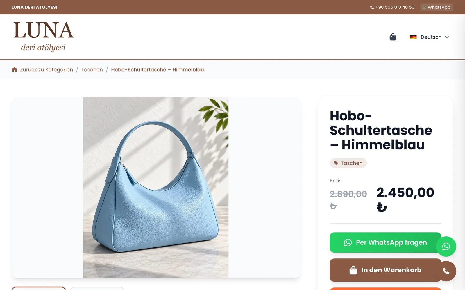 Catalog: Produktseite mit Preis, Streichpreis und Warenkorb-Schaltfläche