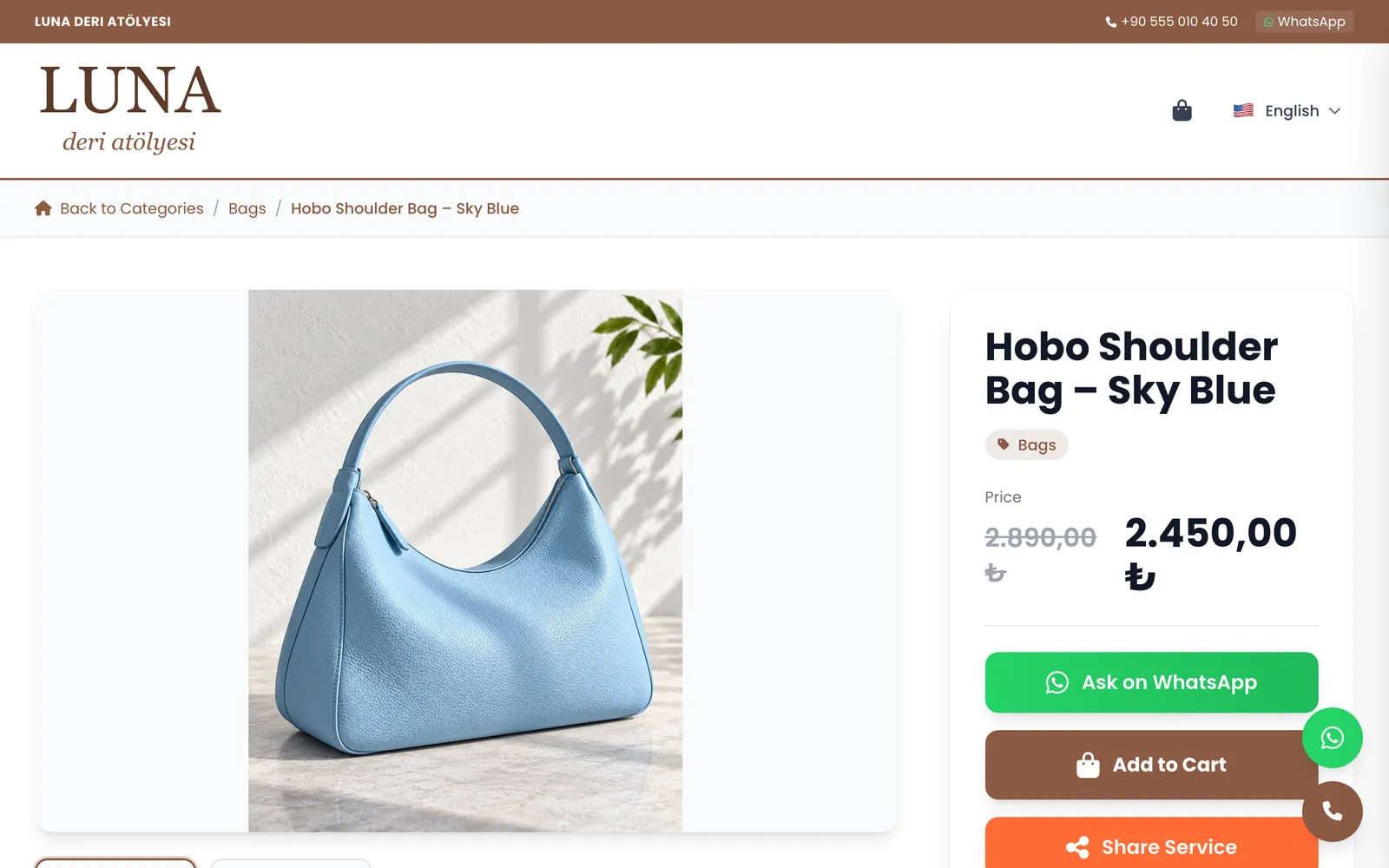 Catalog: product page with price, previous price and add-to-cart button